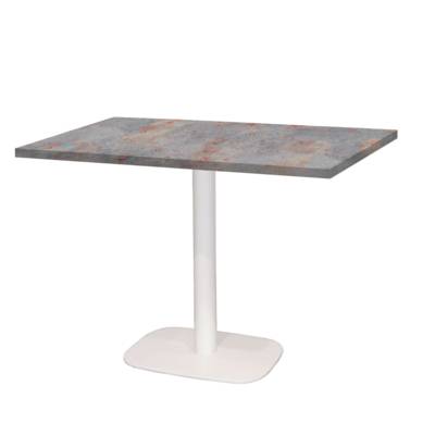 Table pied blanc 120x70cm gris rouille - intérieur - RestooTab