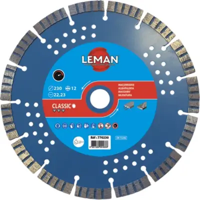 Disque diamant segments béton armé 230x22,23 - LEMAN - 770230 - LEMAN S.A