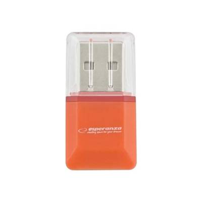 Lecteur de Carte EA134O Externe MicroSD, MicroSDHC Orange - ESPERANZA