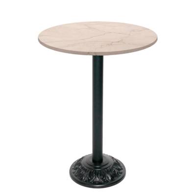 Mange-debout pied noir Ø70cm marbre yule - intérieur - RestooTab