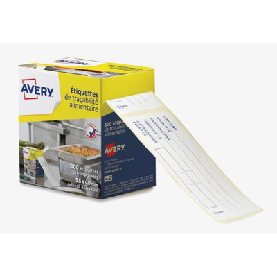 Boite de 300 étiquettes traçabilité ETIHACCP 98 x 40 mm - Avery