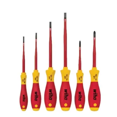 Jeu de 6 tournevis Softfinish Slimfix électricien Fente Phillips - WIHA - 35389