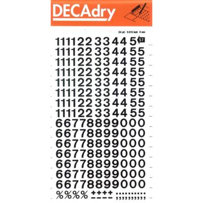 Chiffres Transferts (1 Feuille) DD57F 8 mm Noir - Apli-Agipa