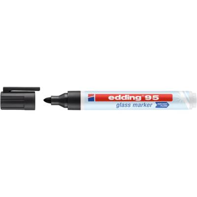 Marqueur pour Surface en Verre 95 Noir Pointe Ronde 1,5-3 mm - EDDING