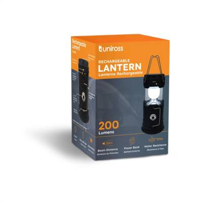 Lanterne et Torche de Camping Solaire Rechargeable 200 lumens - UNIROSS
