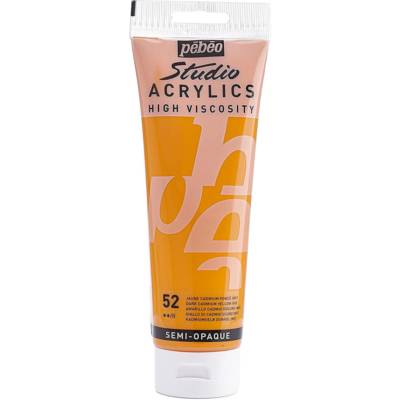 Tube 250ml Peinture Studio Acrylique Haute Viscisité Jaune Cadmiun Foncé - PÉBÉO