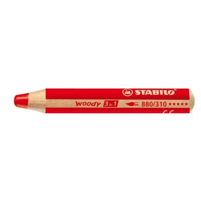 Crayon WOODY 3 en 1 Extra large vermillon - STABILO