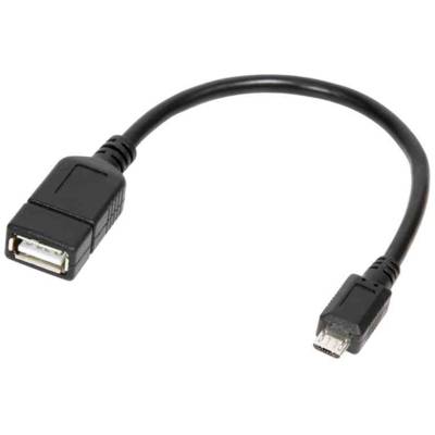 Câble de connexion fiche mâle micro USB fiche femelle USB OTG 0,20 m Noir - LOGILINK