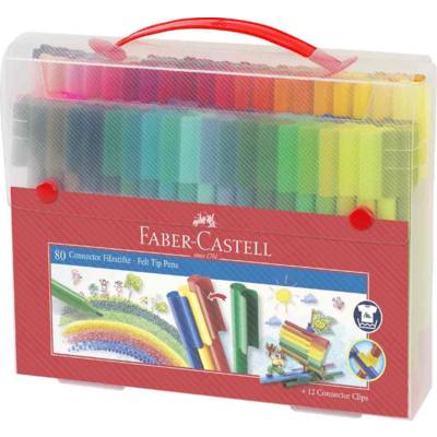 Stylo feutre CONNECTOR PEN, coffret de 80 - FABER-CASTELL