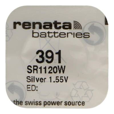 Pile bouton Silver Oxyde 391 / SR1120W 0% mercure - RENATA