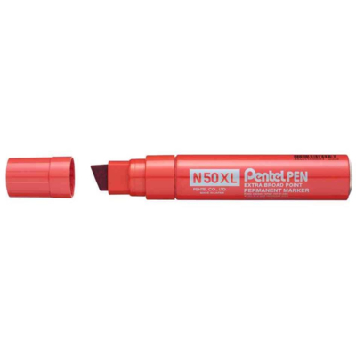 Marqueur permanent N50XL, pointe biseautée, rouge - Pentel