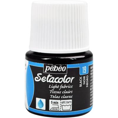 Flacon 45 ml Peinture Setacolor pour tissus clairs NOIR - PÉBÉO