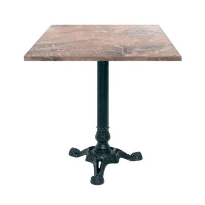 Table pied noir 70x70cm marbre grec - intérieur - RestooTab