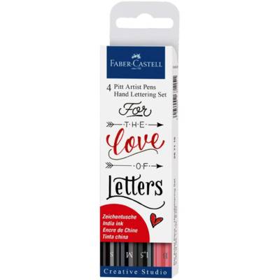Etui de 4 Feutres PITT artist pen "Love Letters" - FABER-CASTELL