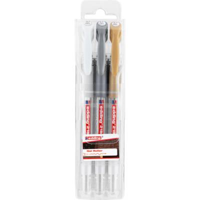 Roller à encre gel 2185 jeu de 3 métallisés-blanc 0,7 mm - EDDING