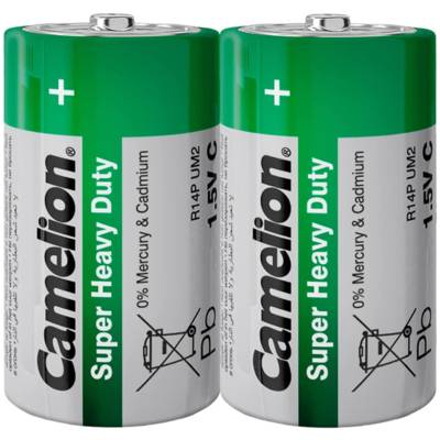Pack 2 Piles Super Heavy Duty vert Baby C LR14 1,5V - CAMELION