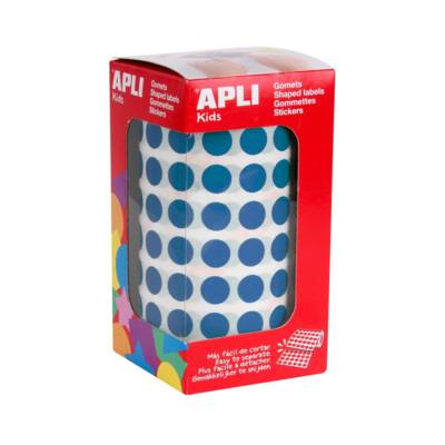 Rouleau de 5192 Gommettes Rondes 10,5 mm Bleu - APLI-AGIPA