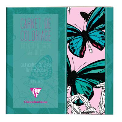 Carnet de coloriage pour adultes, 36P 20x20cm Papillon - CLAIREFONTAINE