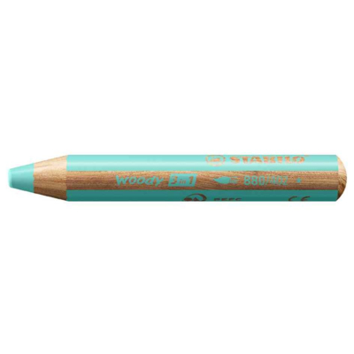 Crayon multi-talents woody 3en1, rond, bleu pastel - STABILO