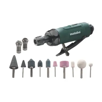 Meuleuse droite à air comprimé METABO DG 25 Set + 5 meules sur tige - 6.04116.50 - METABO SAS