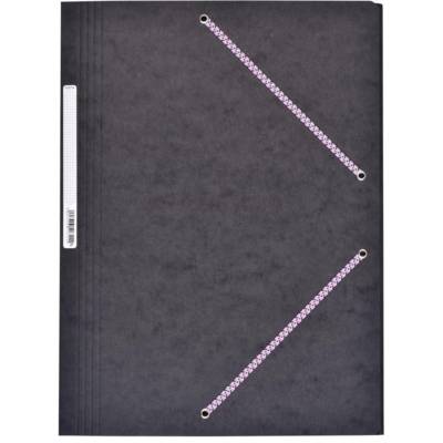 Chemise Carte Lustée 7/10ème Format A3 à rabats très résistante avec élastiques Noir - COUTAL