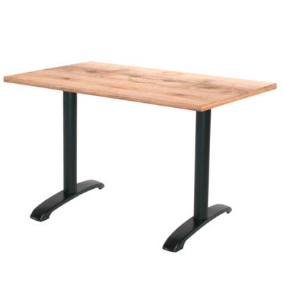 Table pied noir 120x70cm tanin naturel - intérieur - RestooTab