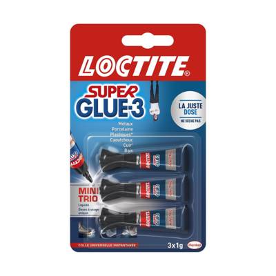 Colle liquide en tube de 3 X 1g SUPERGLUE-3 - LOCTITE