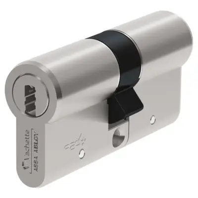 Cylindre double VMI - Longueur totale 80 mm (40 x 40 mm) + 4 Clés Variés - Laiton nickelé - VACHETTE - 20507000