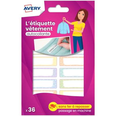 Sachet de 36 étiquettes vêtements génériques - 45 x 13 mm - AVERY