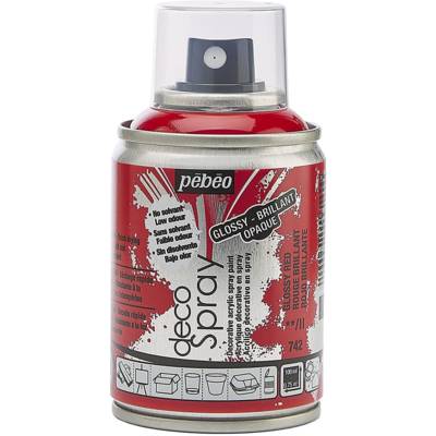 Aérosol 100 ml Peinture opaque permanente faible odeur Rouge brillant - PÉBÉO