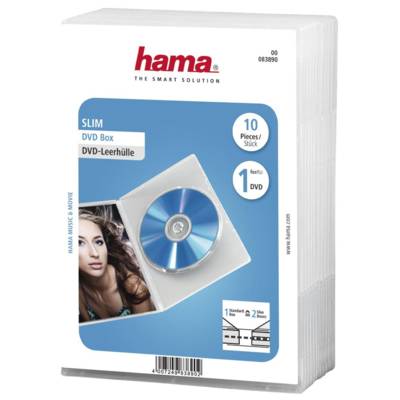 Lot de 10 Boîtier "Slim" pour DVD Transparent - HAMA