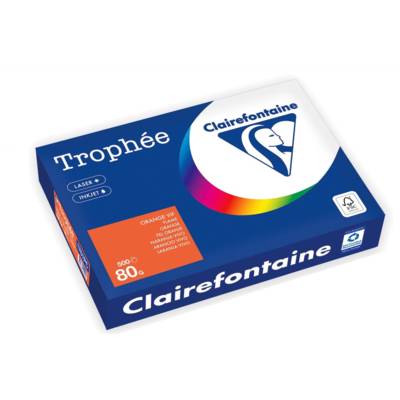 Ramette Papier FSC A4 80g 500 Feuilles Orange Vif - CLAIREFONTAINE