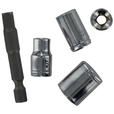 Lot de 4 douilles TIVOLY Ø 6 à 13mm + 1 porte-douille hexa 6.35 mm > 1/4" - 11501420001
