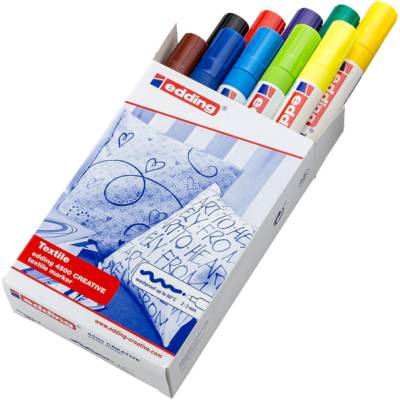 Etui 10 Marqueurs Textiles 4500 Assortis Pointe Ronde 2-3 mm - EDDING
