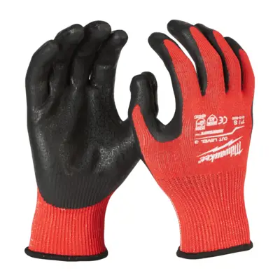 Gants anti-coupure enduction nitrile - Niveau 3/C - Taille 7/S - 144 paires - MILWAUKEE - 4932479717