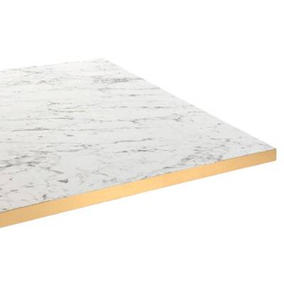 Plateau de table carré Calacatta & laiton - RestooTab