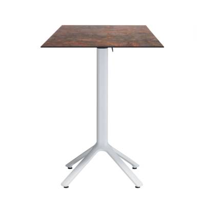 Mange-debout rabattable pied blanc 60x60cm underground rouille - terrasse - RestooTab