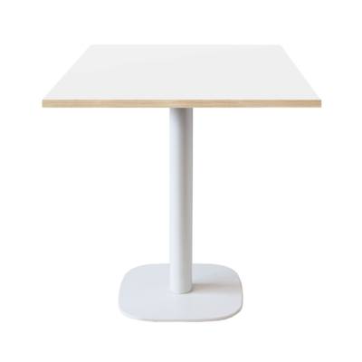 Table pied blanc 70x70cm blanc chant bois - intérieur - RestooTab