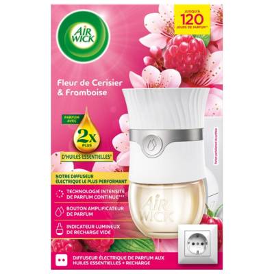 Diffuseur Electrique désodorisant Huiles essentielles Fleur de Cerisier & Framboise - AIR WICK
