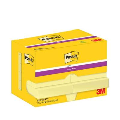 Bloc-note adhésif Super Sticky Notes, 47,6 x 47,6 mm jaune - Post-it