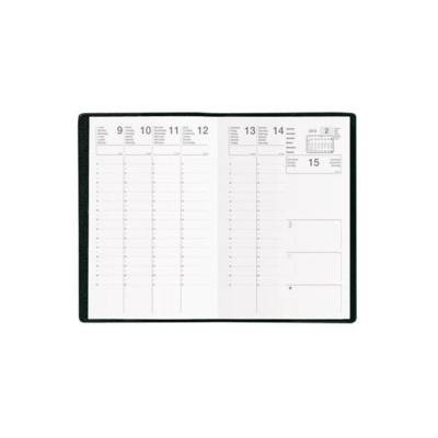 Agenda Semainier CALYPSO 10 x15 cm 1S / 2P Noir - EXDI