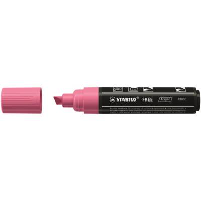 Marqueur pointe large FREE acrylic T800C rose - STABILO