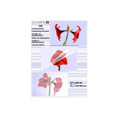 Paquet de 100 pochettes de plastification A6 125 micron - OLYMPIA