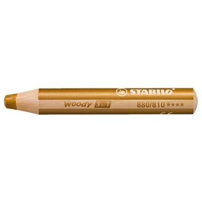 Crayon WOODY 3 en 1 Extra large Or - STABILO