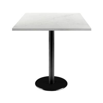 Table pied noir 70x70cm marbre paros - intérieur - RestooTab