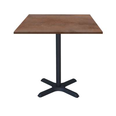 Table pied noir 70x70cm oxydo bronze - intérieur - RestooTab