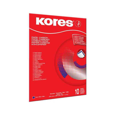 Paquet de 10 feuilles papier carbone A4 écriture à la main bleu - Kores