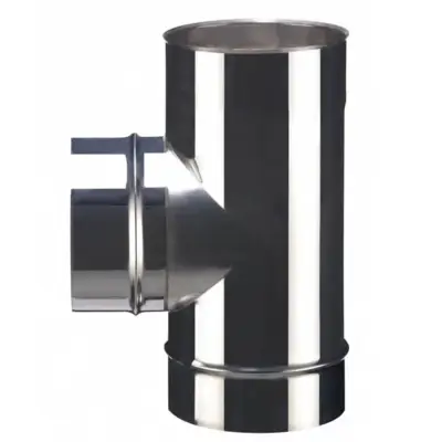 Té 90° nu inox 304 soudé Ø150 POUJOULAT TE 90-150 SOI - 52150750 - CHEMINEES POUJOULAT