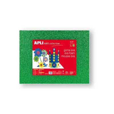 Feuille mousse caoutchouc à paillettes vert à paillettes - APLI