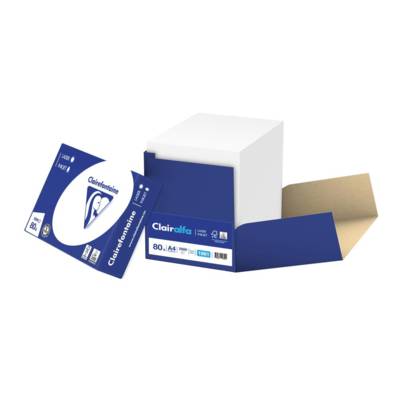 Carton 2500 Feuilles Papier 80g A4 210x297 mm Certifié PEFC Blanc - CLAIREFONTAINE